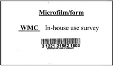 In-house use survey barcode